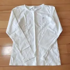 ホワイト 長袖カットソー YP刺繍