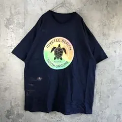B2177古着　Tシャツ 紺　90s Y2K