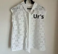【美品】ユアーズ♡リボン付きノースリーブシャツ ホワイト