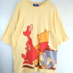 ディズニー　Tシャツ　くまのプーさん　ティガー　イエロー　Lサイズ