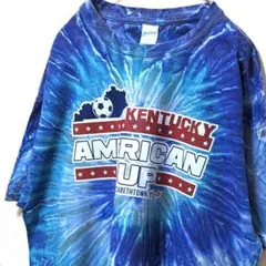 ギルダン ケンタッキーアメリカンカップ 総柄 Tシャツ タイダイ L 古着