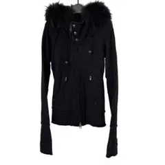 L.G.B. ファー付きパーカー ブラック タイトシルエット ユニセックス LGB / PARKA/M/with fur ファーパーカー【メンズ1】 1 ブラック O-25