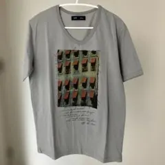 SHIPS Vネック プリントTシャツ グレー Mのサムネイル