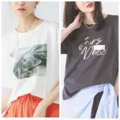 グローバルワーク リッチクリーンプリントT半袖 XL 2枚セット 未開封