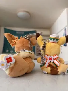 ポケパーク限定 カーニバル花飾りピカチュウ イーブイ キーホルダー 2