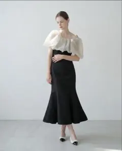 LEJA 2WAYオフショルダー パフスリーブ バリエ マーメイドワンピース