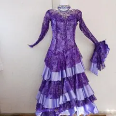 紫色の社交ダンスドレス