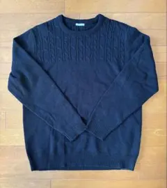 GU ジーユー クルーネックセーター ブラック XL