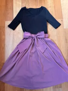 プロポーションボディドレッシング　ウエストリボンドッキングワンピース