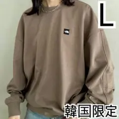 L＊ベージュブラウン＊スウェット　トレーナー＊ノースフェイス＊韓国限定