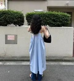 nugu【sep19】ホワイト シャーリングキャミワンピース