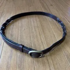 MARGARET HOWELL レザー メッシュベルト ダークブラウン