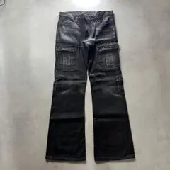 00s Y2K TETE HOMME フレア カーゴバギーデニムパンツのサムネイル