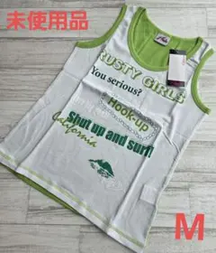 新品/未使用　RUSTY GIRLS タンクトップ ホワイト/グリーン