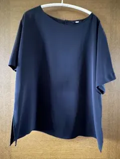 UNIQLO 半袖ブラウス ネイビー Mのサムネイル