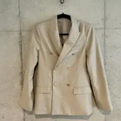 エルフランク　ベージュ ダブルブレスト テーラードジャケット