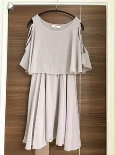 値下げしました★グレー シフォンドレス