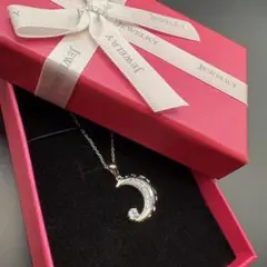 SILVER 925 刻印 シルバーネックレス 月と星 透かし キラキラ 箱付き