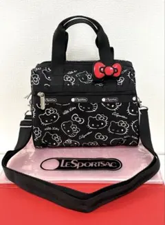限定新品 レスポ キティ50周年 ミニボストン 黒 2WAYショルダー 小物入付