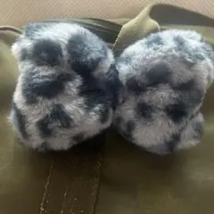 スクバにも♡一個700円！ リボン型♡モフモフグレーヒョウ柄♡デカリボンゴム！