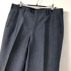 ネイビー　ストライプ スラックス