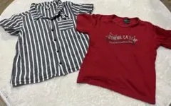 Disney★comsa ismグレー半袖＆赤半袖2点セット110.120男の子