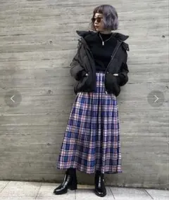 PAGEBOY チェック柄ロングスカート