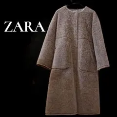美品 ZARA ムートンコート ボアコート リバーシブル M