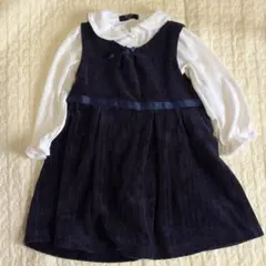 フォーマル　ワンピース　紺色　女の子　90センチ　2点セット　入園式　卒園式
