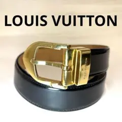 LOUIS VUITTON メンズ レザー ベルト ゴールド ブラック F40のサムネイル