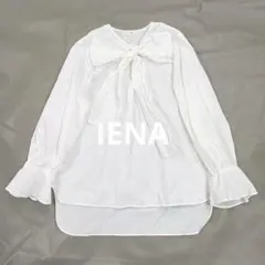 IENA コットンナイロン ボウタイ ワイヤーリボンブラウス 白 F
