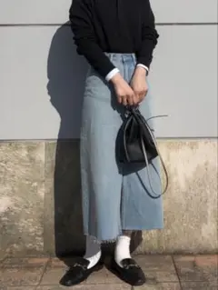 UNIQLO ユニクロ デニム ロングスカートカットオフ