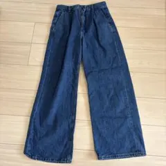 GU デニムタックトラウザー Sサイズ ブルー