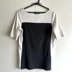 ローレンラルフローレン バイカラー カットソー Tシャツ 白 黒 Mのサムネイル