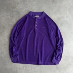 80s〜90s フリーストップス ヘンリーネックロンT 筆記体ロゴ刺繍