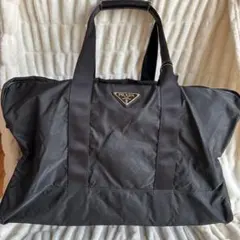 ♡美品♡ PRADA プラダ テスート ボストンバッグ 三角ロゴ カデナ付き