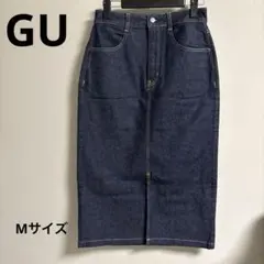【新品未使用】GU スリット入りデニムスカート インディゴ Mサイズのサムネイル