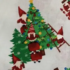 USAコットン クリスマス 生地 小人 ツリー