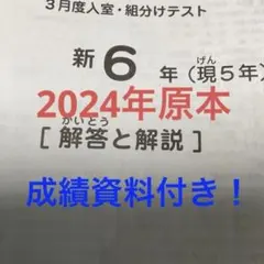サピックス新6年3月度入室組分けテスト2024年原本❗️成績資料付き❗️