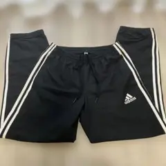 adidas ブラック ジャージ ラインパンツ M