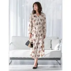 フラワーロングシャツワンピース