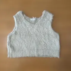 CHIP CLIP ニットベスト シャギー グレー