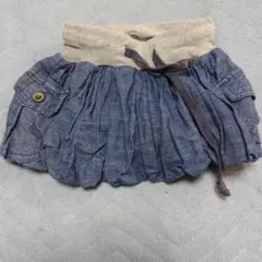 デニムブルー フリル付きスカート