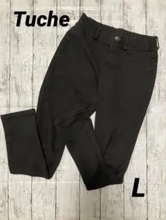 グンゼ　Tuche　スキニーパンツ　ウールライク裏起毛　ブラック　Lサイズ