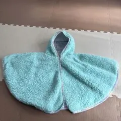 水色ボアベビーポンチョ・マント　アウター