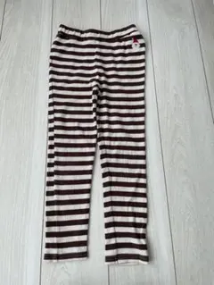 サンタ刺繍入り ボーダー リブパンツ 120cmのサムネイル