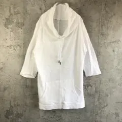 Y3309古着　ロンT 白　無地　七分袖　90s Y2K