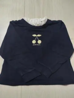 petit main さくらんぼ 長袖カットソー ネイビー100