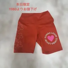 最終価格ZUMBA バイカーショートパンツ レッド ハート 花柄のサムネイル