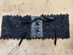 axes femme レース装飾 ブラックファッションベルトのサムネイル